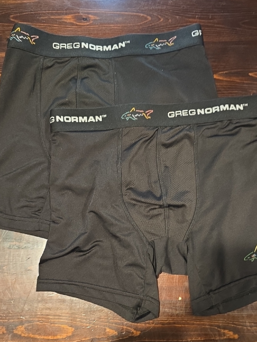 Greg Norman Men's Performance Boxer Briefs Black 2 Pack Size Small (28-30)